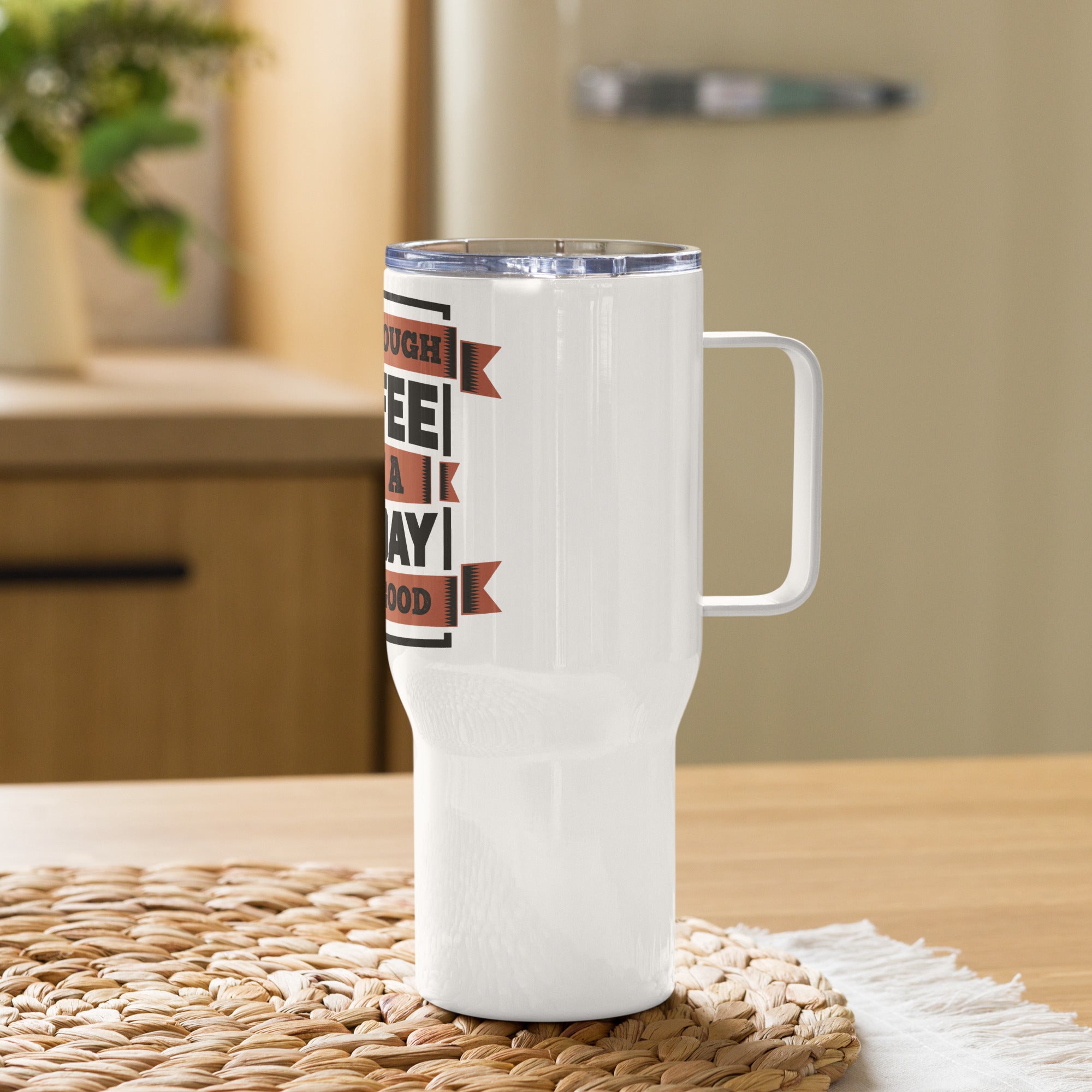 Travel mug with a handle